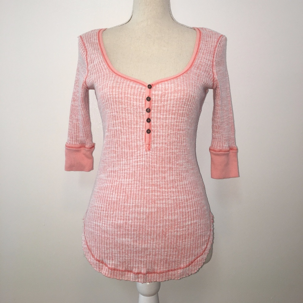 We The Free Slub Henley 1/2 Sleeve Size Small